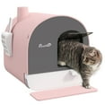 thumbnail image 2 of PawHut Cat Litter Box with Lid with Scoop and Filter, Pink, 2 of 9
