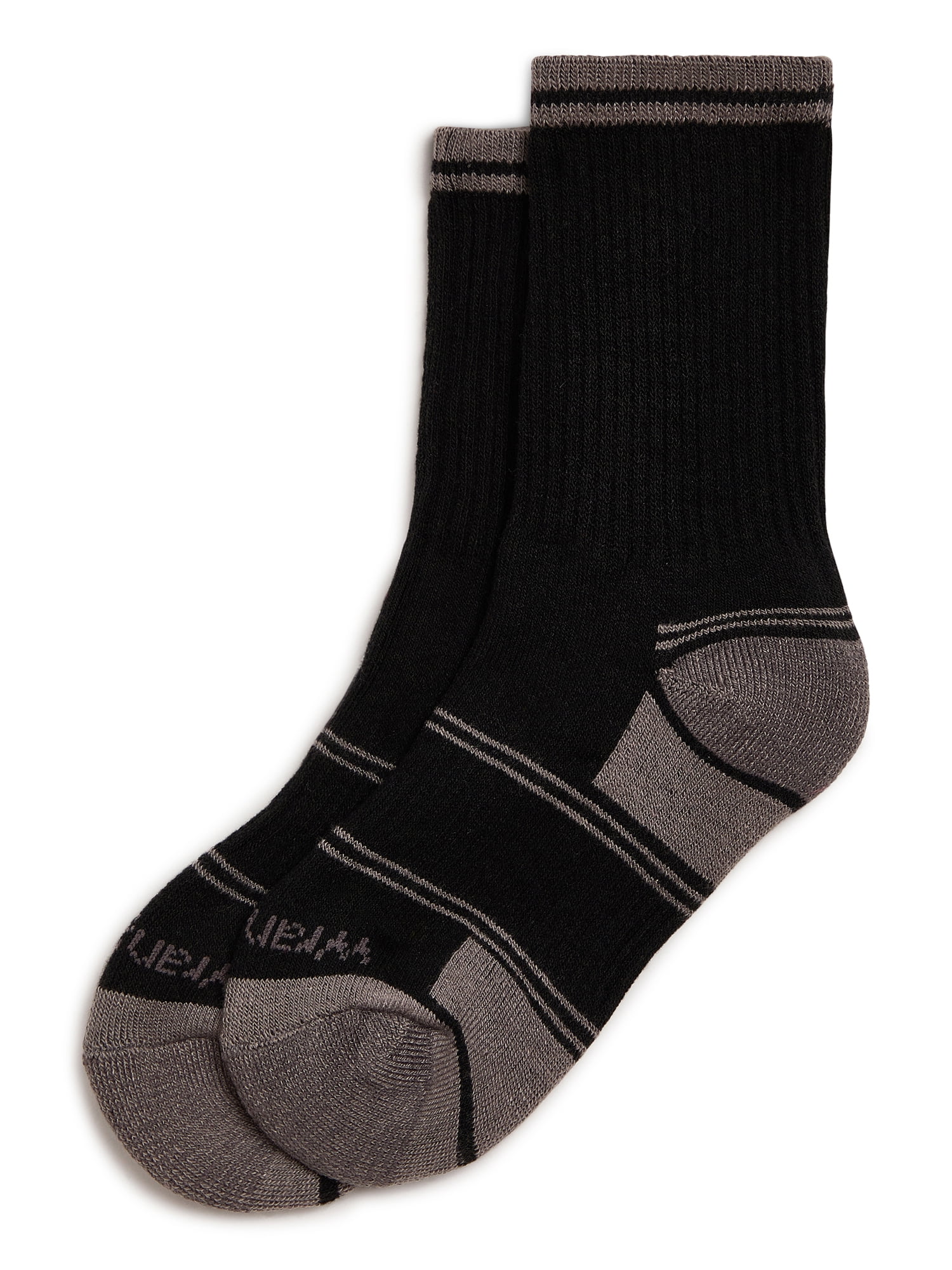 Wrangler Boys' Essentials Cool Comfort Crew Socks, Assorted Cushioned Socks for Kids, Small, 6-Pack