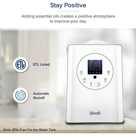 Levoit - Aerapy Hybrid 1.6 Gal Ultrasonic Humidifier - White