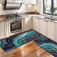 thumbnail image 3 of Kitchen Rugs Sets Of 2,Blue Green Gold Marble Pattern Anti Fatigue Kitchen Mat Rugs Non Slip Washable,Decorative Kitchen Floor Mats for Kitchen,Sink,Laundry,17"x47"+17"x47", 3 of 5