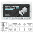 thumbnail image 2 of MAKERELE NPT Type Cable Gland Kit 1/4", 3/8", 1/2", 3/4" Wire Fitting, Cable Fixing and Connector Kit - IP68 for Waterproof Junction Box and Rope Clamp Strain Relief (52pcs white), 2 of 6