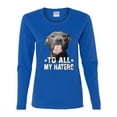 thumbnail image 2 of Wild Bobby, Pitbull to all Haters Funny, Animal Lover, Women Graphic Long Sleeve Tee, Royal, Large, 2 of 4