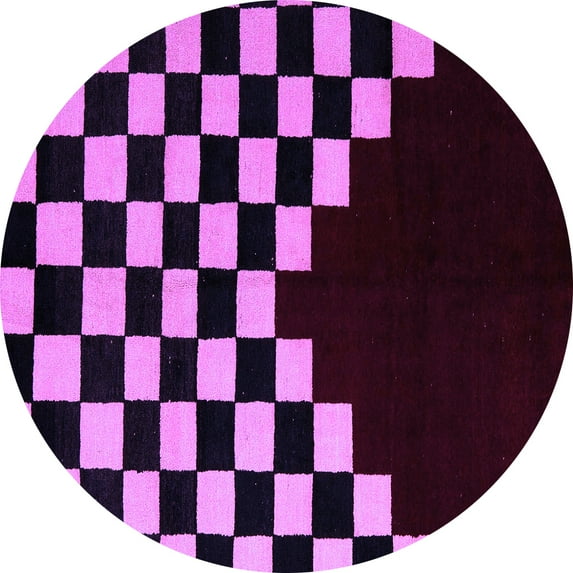 Ahgly Company Indoor Round Abstract Purple Modern Area Rugs, 6' Round