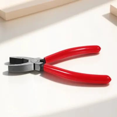 IBASETOY Glass Breaking Pliers for Stained Glass Work with Curved Jaw in Red