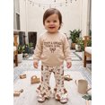 thumbnail image 3 of Cjfdfy Toddler Baby Girls Western Outfit Just A Small Town Girl Long Sleeve Sweatshirt And Bow Boots Print Flare Pants Little Baby Cute Country Fall Winter Clothes 6M-5T, 3 of 9