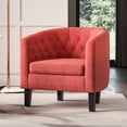 thumbnail image 2 of BELLEZE Elegant Tufted Barrel Accent Chair - Berlinda (Burgundy), 2 of 7