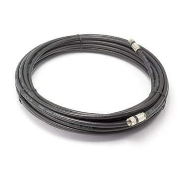 50' Feet, Black RG6 Coaxial Cable (Coax Cable) with Weather Proof Connectors, F81 / RF, Digital Coax - AV, Cable TV, Antenna, and Satellite, CL2 Rated, 50 Foot