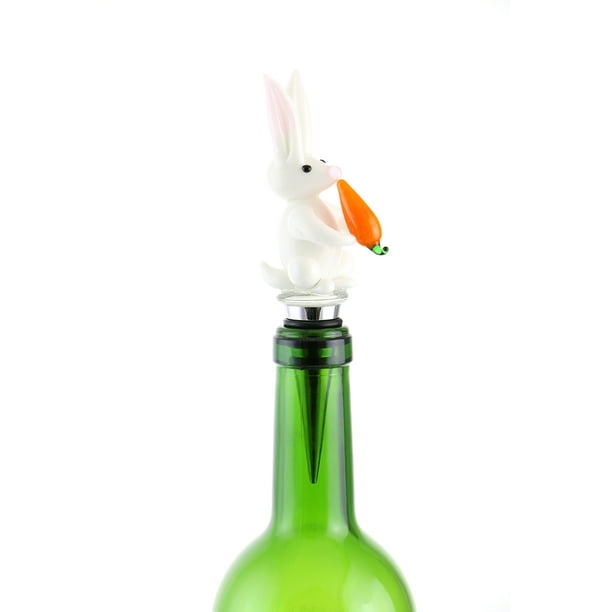 Murano Glass White Rabbit And Gift Box Wine Bottle Stopper Walmart Com Walmart Com