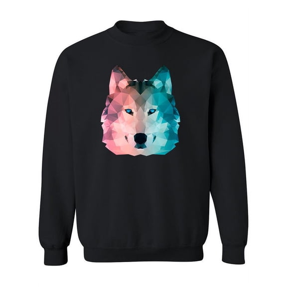 Zentangle Pink And Blue Wolf Sweatshirt Women -Image by Shutterstock, Female x-Large
