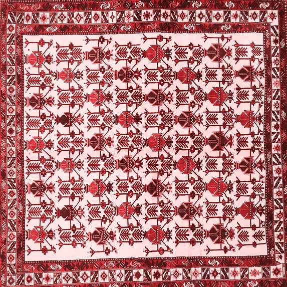 Ahgly Company Indoor Square Persian Red Traditional Area Rugs, 4' Square