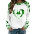thumbnail image 2 of Vekome St Patricks Day Women Long Sleeve Tops Plus Size Green Shirts Loose Crewneck Holiday Irish Themed Tee Shirts Color Block Holiday Pullover Tops, 2 of 5
