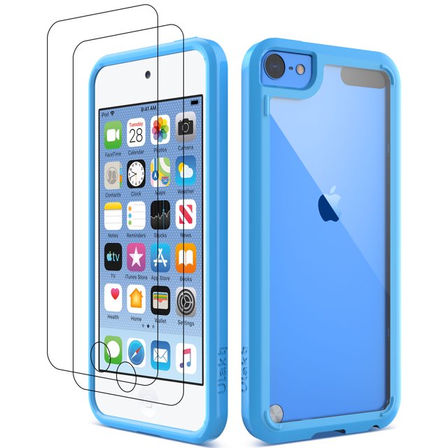 iPod Touch 7 Case, iPod Touch 6 5 Case with Screen Protector, Slim Bumper Hard Case for Apple iPod Touch 5 / 6th / 7th Generation, Blue