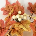 thumbnail image 2 of 9.84Inch Thanksgiving Autumn Fall Wreath Fall Door Wreath with Pumpkin Maples for Thanksgiving Halloween Festival Celebration Party Home Porch Decor, 2 of 9