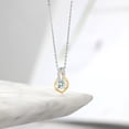 thumbnail image 4 of Gem Stone King 0.86 Ct Sky Blue Aquamarine E-F Lab Grown Diamond 925 Silver and 10K Yellow Gold Pendant, 4 of 4