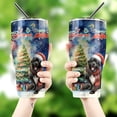 thumbnail image 4 of Merry Christmas and Happy New Year Santa Newfoundland Holiday Xmas Winter 30oz Stainless Steel Tumbler Insulated Cup with Lid Newfie Dog Lover Gifts - 00024, 4 of 5