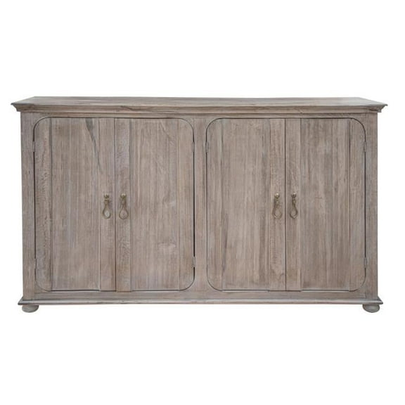 72 in. Solid & Manufactured Wood Distressed Credenza, Sand