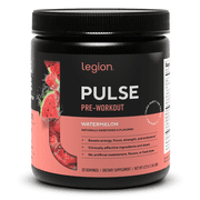مكمل ما قبل التمرين Legion Athletics Pulse، توت أزرق، محلى بشكل طبيعي بدون إضافة سكر، 350 مجم كافيين، 20 وجبة، مسحوق طاقة وتركيز عالي الأداء