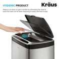 thumbnail image 2 of Kraus 13 gal Touchless Motion Sensor Trash Can in Stainless Steel Finish with Soft Shut Lid, 2 of 9