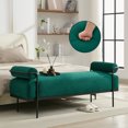 thumbnail image 2 of JURANYAZHU 19.2" High Chenille Upholstered Bench, Bedroom Bench  with Solid Metal Legs, End of Bed Bench for Living Room, Green, 2 of 11