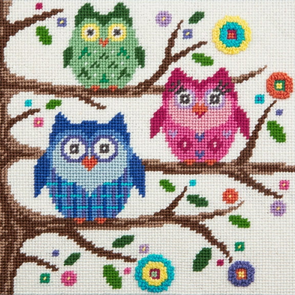 Canoodles- Owls- Needlepoint Kit