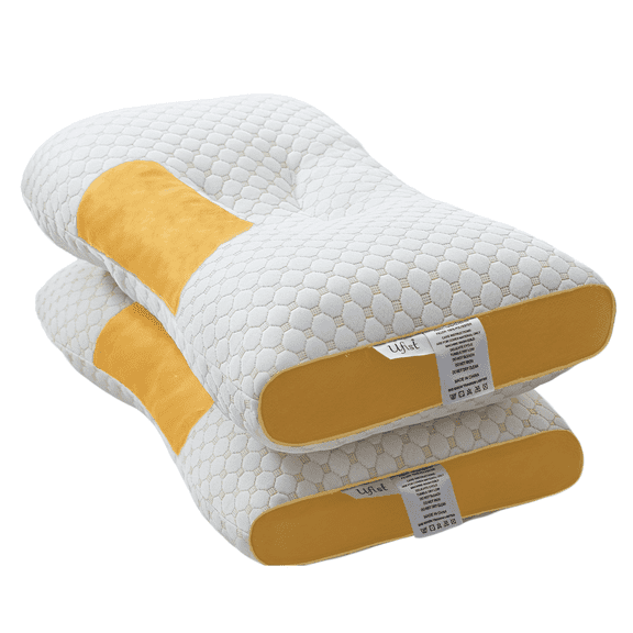2 Pack Soft Knitted Couple Neck Pillows, Adjustable Ergonomic Contour Support, Removable Pillow Cover, Premium Inner Core, Comfort Sleep Bedding, Great for Home Use & Holiday Presents