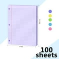 thumbnail image 2 of Gleam Adorn Purple Loose Leaf Paper 200 Sheets Colored Filler Paper 2 Pack 8 * 10.5 College Ruled Paper 3-Hole Punched Paper for 3-Ring Binders Notebook Lined 8" x 10.5", 2 of 14