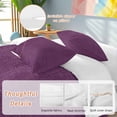 thumbnail image 2 of 3 Piece Purple Burlap Texture Duvet Cover Set Queen Size, Microfiber Comforter/Quilt Cover with Corner Ties and 2 Pillowcases, Farmhouse Vintage Purple All Season Soft Bedding with Zipper Closure, 2 of 8