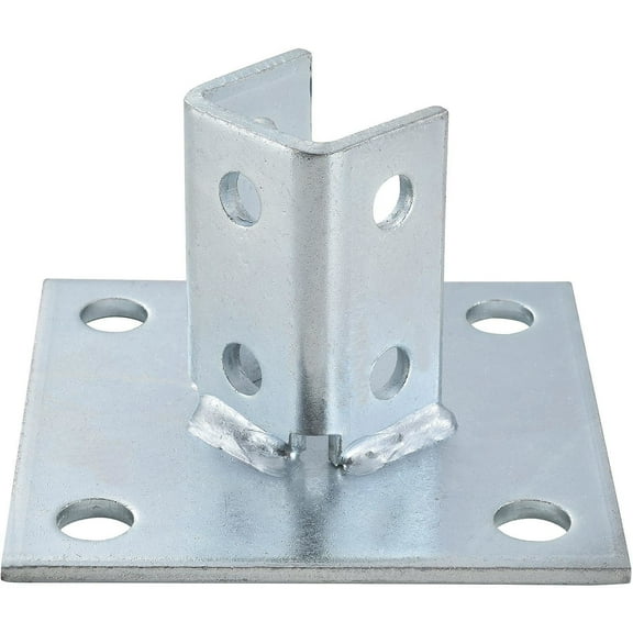 Square Post Base, Electro-Galvanized, 1-5/8", Lot of 2