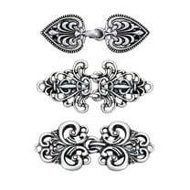 3Pcs Shawl Collar Clip Buttons Sweater Cardigan Clips Electroplated 3 Styles Shawl Closures Buckles Clothes DIY Supplies