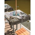 thumbnail image 2 of Outdoor Tablecloths with Umbrella Hole & Zipper, Vintage Flowers 54x54 Inch Square Tablecloths, Wooden Birds Retro Art Farmhouse Waterproof Table Cloth, Patio/Pool/Picnic Table Covers, 2 of 8