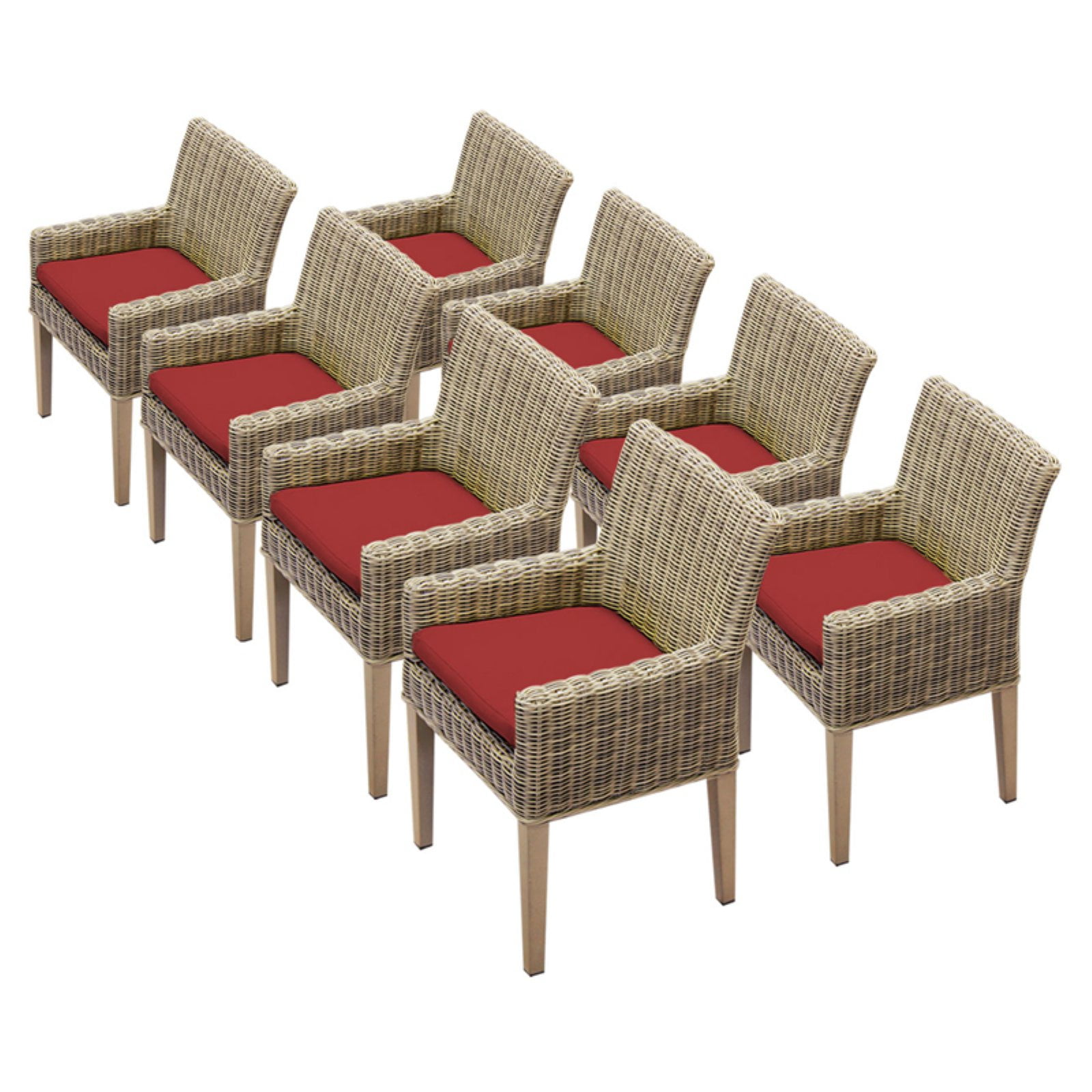 TK Classics Cape Cod Outdoor Dining Chair - Set of 8 with 16 Cushion