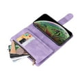 thumbnail image 4 of Case for iPhone X/XS Cover Zipper Pocket Wallet Case Magnetic Protective - Purple, 4 of 5