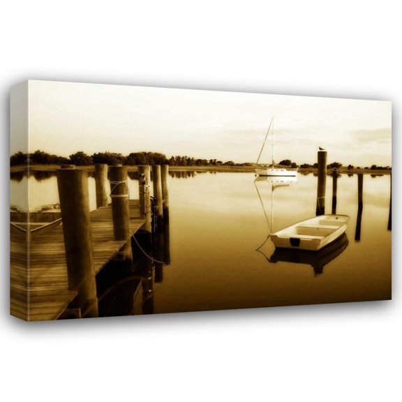 Alan Hausenflock 18x13 Gallery Wrapped Canvas Wall Art Titled - Sleepy Harbor II