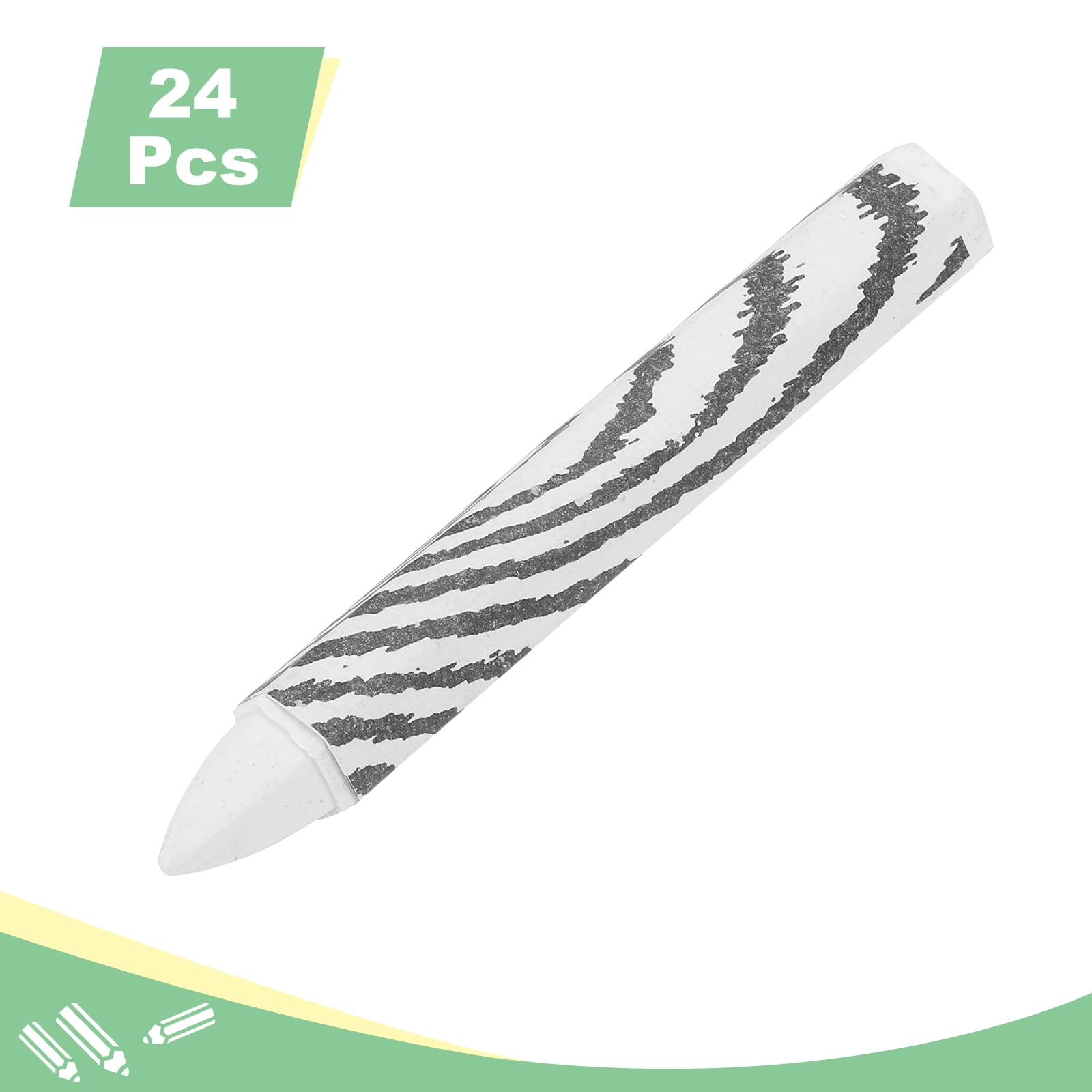 Uxcell Lumber Marking Crayons, 24 Pcs White Hex Wax Tire Marker, 4.1" x 0.59" Hex Waterproof Drawing Crayons Furniture Marker for Wood, Glass, Cartons, Cloth, Stone, Ceramics