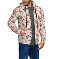 thumbnail image 2 of Kdxio Beautiful Butterflies and Hearts Print Men Hoodies Casual Hoodies for Men with Zip Pockets Full Zip Long Sleeve Sweatshirt Sports Hooded Jacket-Small, 2 of 5