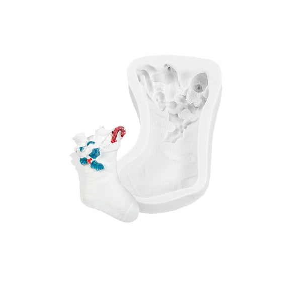 Advancent Moldes para galletas Molde en relieve Decoración Fondant Fundición Die Aniversario Herramientas y accesorios para hornear calcetines de navidad 09 Advancent HA061362-16B