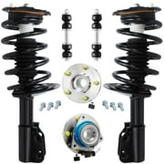 Detroit Axle Front Complete Strut Assemblies + 2 Front Wheel Bearing Hub Assembly w/ABS + 2 Front Sway Bar Links front suspension kit for Buick Park Avenue, Riviera