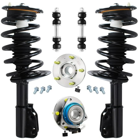 Detroit Axle Front Complete Strut Assemblies + 2 Front Wheel Bearing Hub Assembly w/ABS + 2 Front Sway Bar Links front suspension kit for Buick Park Avenue, Riviera