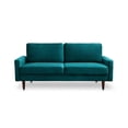 thumbnail image 5 of Pemberly Row Contemporary 70" Square Arm Velvet Sofa in Teal Blue, 5 of 7