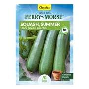 Ferry-Morse 2300MG Squash Summer Dark Green Zucchini Vegetable Plant Seeds Full Sun