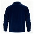 thumbnail image 5 of Men's Long-Sleeve Corduroy Jacket with Lapel, Pockets and Single-Breasted Fleece-Lined Design for Warmth, Fashionable Casual Style, Fall and Winter Wear, and Holiday Events,Navy,L, 5 of 5