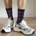 thumbnail image 6 of Haiem Purple Black Plaid Pattern Crew Socks – Soft & Durable Moisture-wicking Socks, Stay-Up Fit for Business, Work, and Casual Wear Size 5-11, 6 of 6