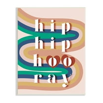 Stupell Industries Hip Hip Hooray Cheer Vintage Typography Abstract Rainbow Inspirational Painting Unframed Art Print Wall Art, 10 x 15