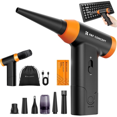 Blower & Suction 2 in 1 Compressed Air Duster, 150000RPM Super Power Electric Air Duster, Stepless Speed Regulation, Portable Dust Blower for Computer, Keyboard, House, Outdoor and Car