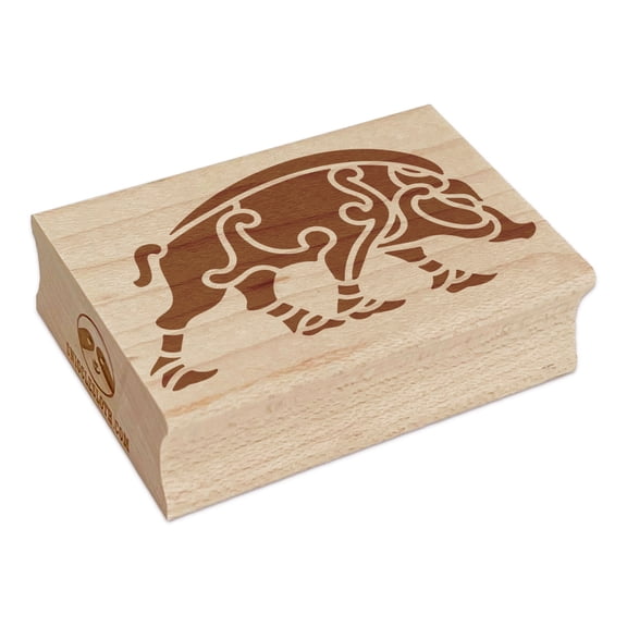 Boar Viking Nordic Celtic Rectangle Rubber Stamp Stamping Scrapbooking Crafting - Small 1.7in