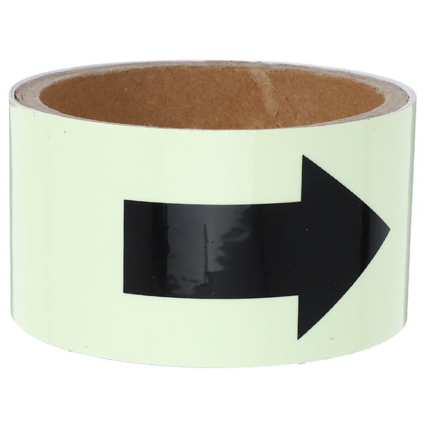 1 rollo de pegatinas reflectantes para suelo de gimnasio, cinta de plástico para marcar direcciones, señal de flecha directa, pegatinas para suelo