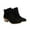 Black Buckle Ankle Boots, variant on hopeusnice Women's Buckle Ankle Boots Suede Block Heel Zipper Booties Comfortable Fashionable Dress Shoes Black 36