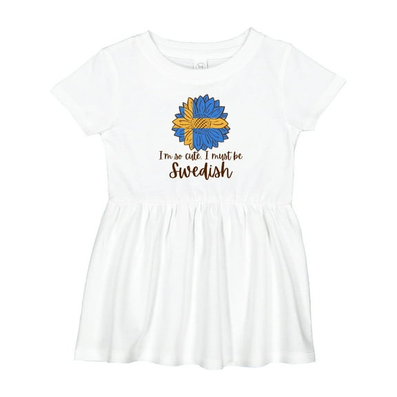Inktastic I'm So Cute, I Must Be Swedish Sunflower Girls Baby Dress