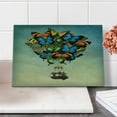 thumbnail image 2 of Butterfly Cutting Board, Abstract Design Air Balloon Graphic with Colorful Butterflies and Basket Cabin, Decorative Tempered Glass Cutting and Serving Board, in 3 Sizes, by Ambesonne, 2 of 5