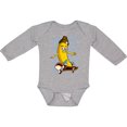 thumbnail image 3 of Inktastic Skateboarding Banana Funny Skater Boys or Girls Long Sleeve Baby Bodysuit, 3 of 5